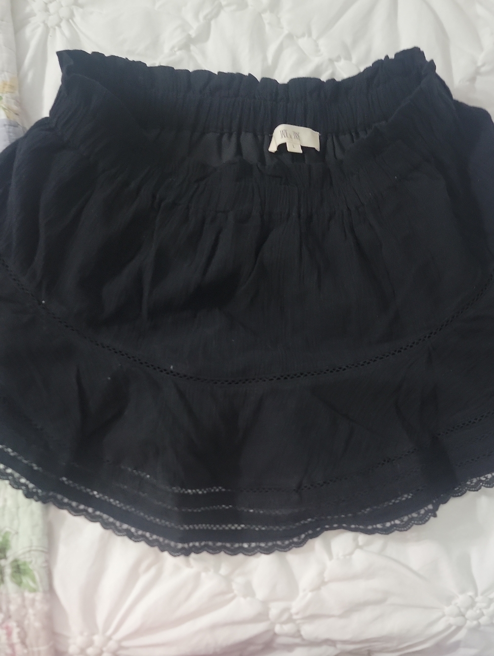 Women’s Black Tiered Skort with Elastic Waist